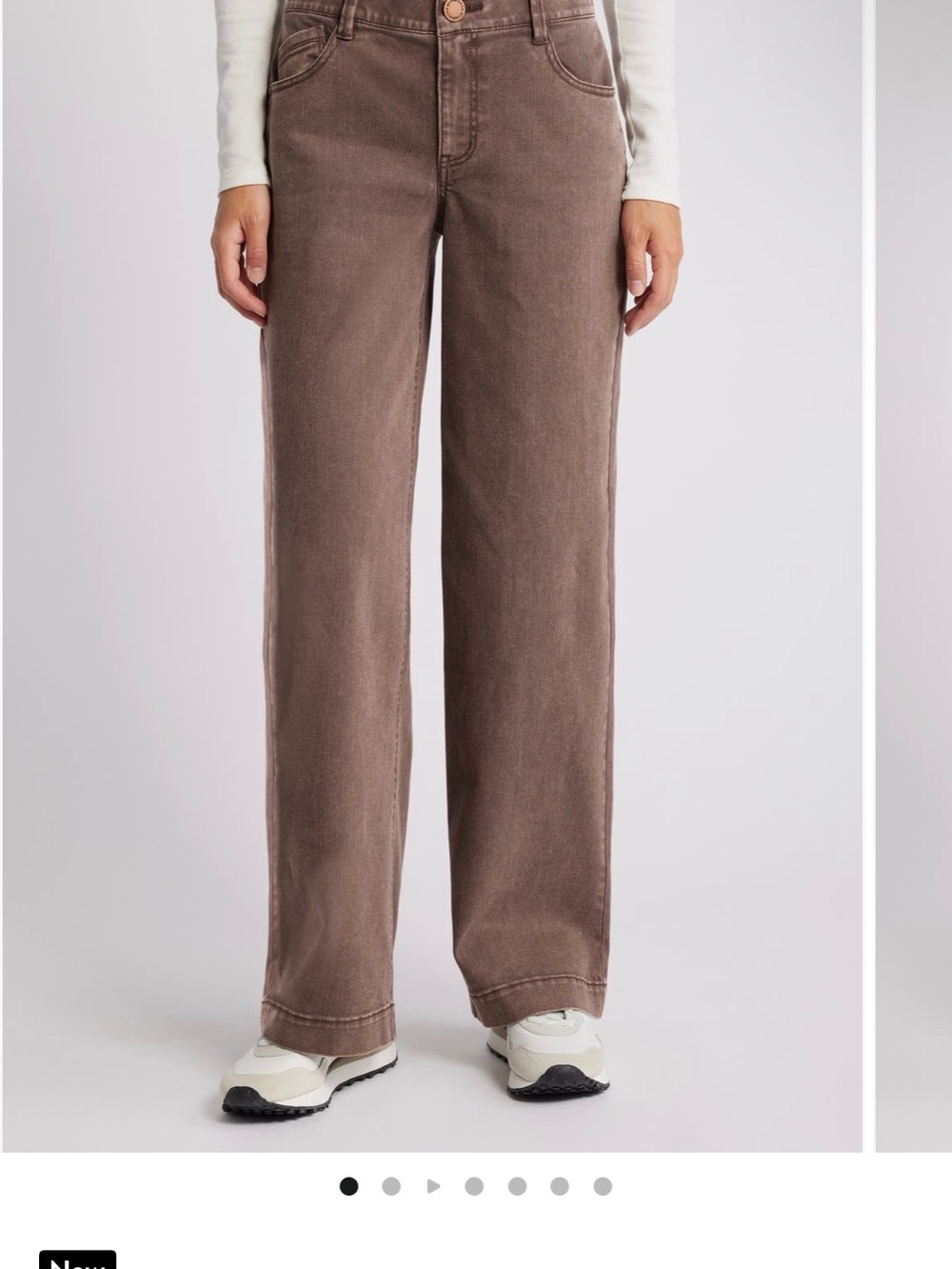 Wit & Wisdom Wide-Leg Jeans in Brown Taupe